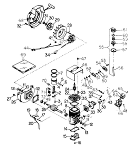 Engine Assy - Tecumseh Type No. 1574b (W/Id No. 3080010u009520 And Below) Diagram and Parts List for 3080010U008001 (3080010U017296)(1976 & 1983) Cub Cadet Snow Blower